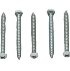 #012-PSQ50W – 8 x 1 Pan Head Square Recess Screw, Polar White, 50 Pack