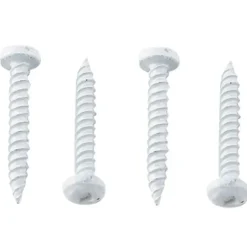 #012-PSQ50W – 8 x 1-1/4 Pan Head Square Recess Screw, Polar White, 50 Pack